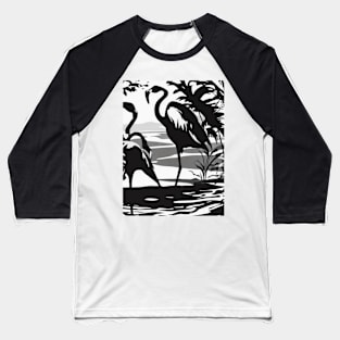 Flamingo Shadow Silhouette Anime Style Collection No. 145 Baseball T-Shirt